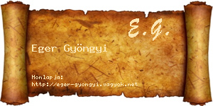 Eger Gyöngyi névjegykártya